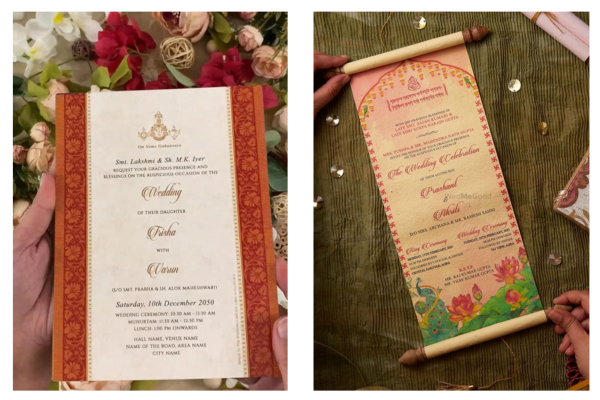Simple invitation wedding card _Akshara Event 