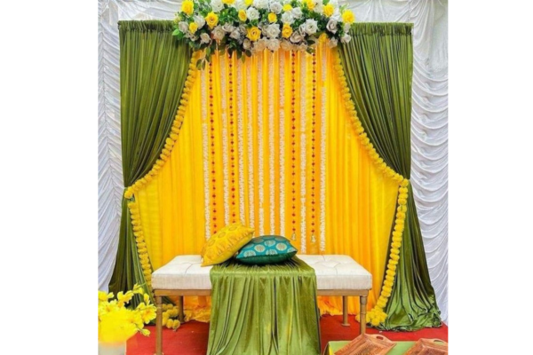 Royal marigold haldi decor for Indian wedding   By Akshara Event 
