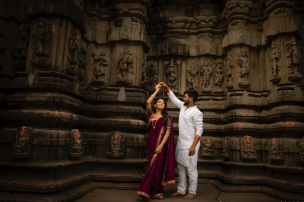 Akshara Events romantic golden hour pre-wedding shoot