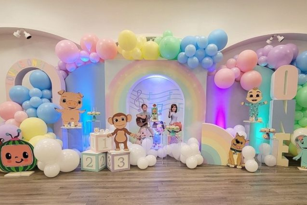Akshara Events Rainbow Beats Coco Melon birthday setup Pune By Akshara Event 