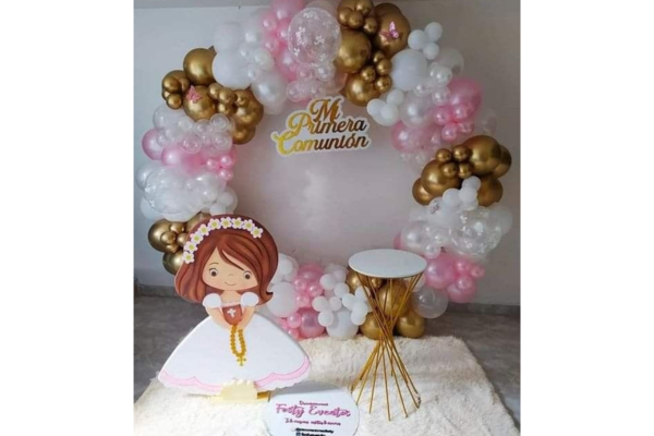 Simple angel theme balloon arch decoration for birthday