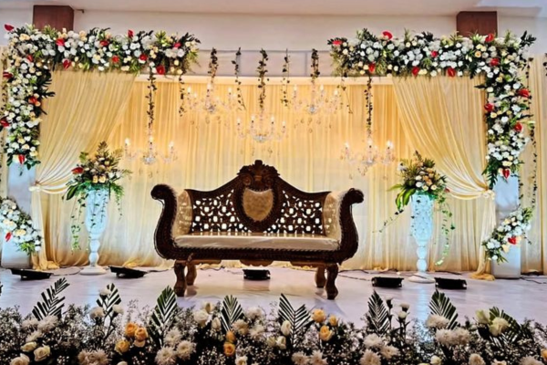 simple Golden theme decoration setup -akshara event 