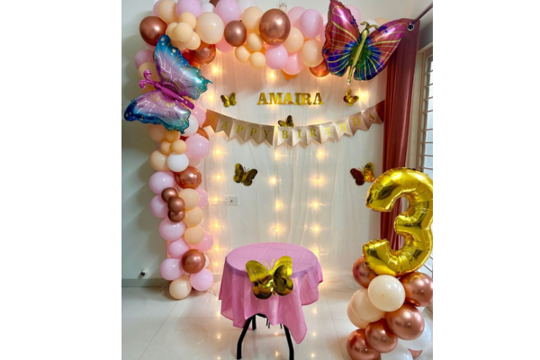 Flutter Bloom Kids Birthday Decoration Theme _Akshara Event 