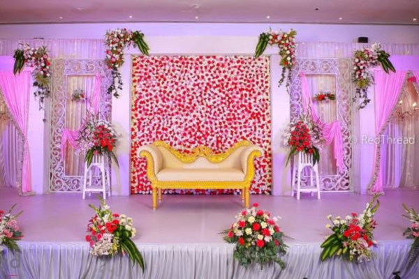 Modern engagement decoration with minimal setup and warm lighting _Akshara Event -pune 
