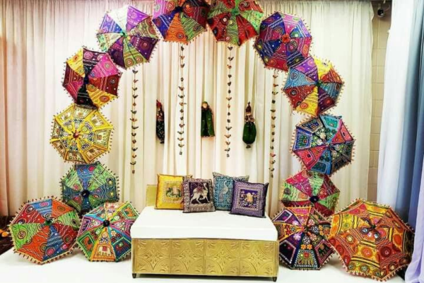  Royal mehendi decoration with floral backdrop  _Akshara Event.